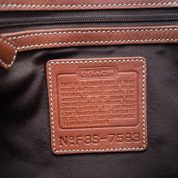 Vintage Coach Hampton Saddle Brown Leather Hobo Shoulder Purse 7583 - Picture 8 of 17